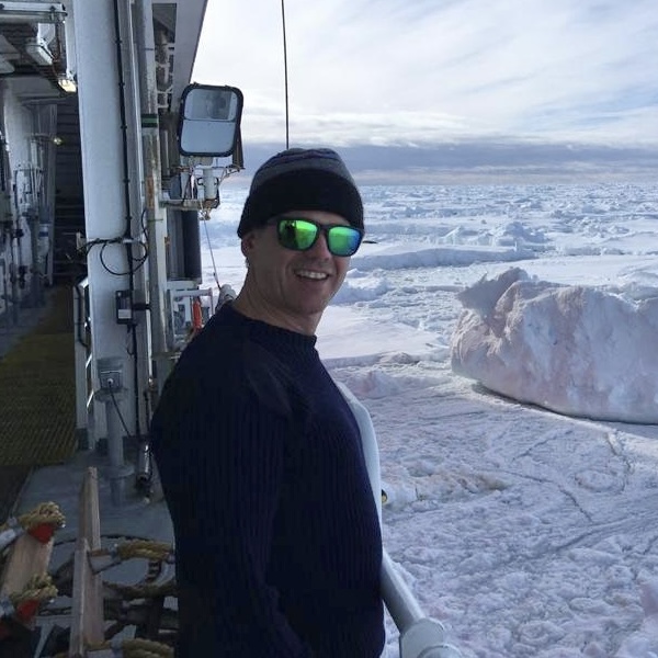 Portrain of Jan Dobrogowski on an Ice Breaker in the Arctic